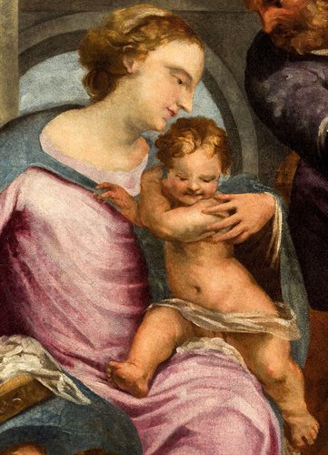 Sacra Famiglia con due angeli